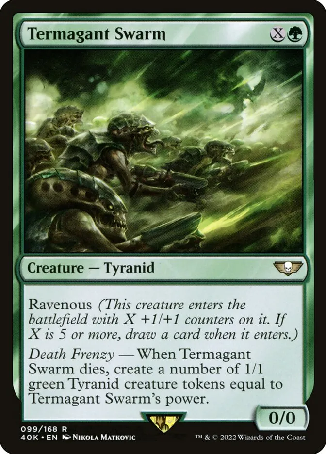 2022 Warhammer 40,000 Commander Termagant Swarm #99 rare card image