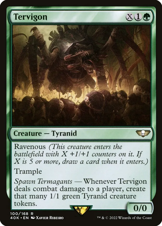 2022 Warhammer 40,000 Commander Tervigon rare #100 rare card image