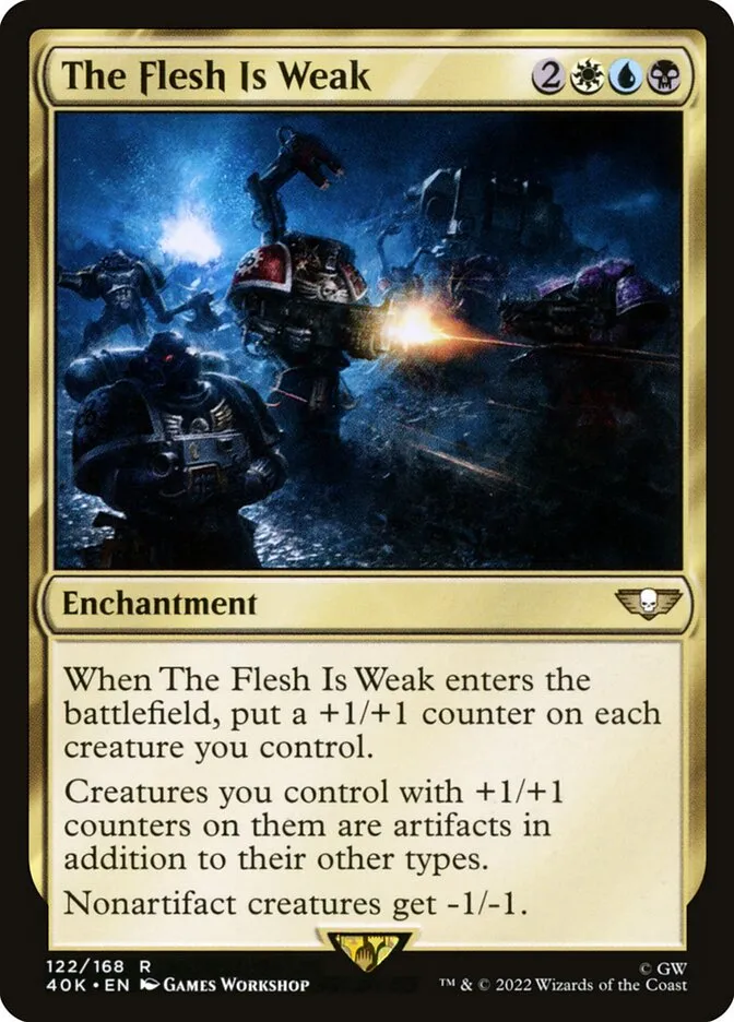 2022 Warhammer 40,000 Commander The Flesh Is Weak #122 rare card image
