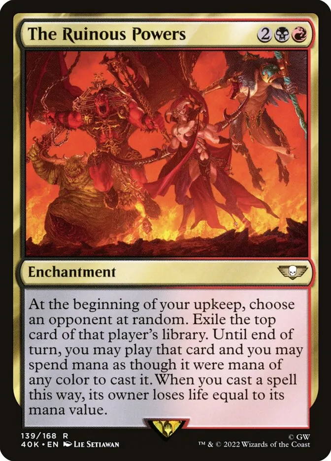 2022 Warhammer 40,000 Commander The Ruinous Powers #139 rare card image