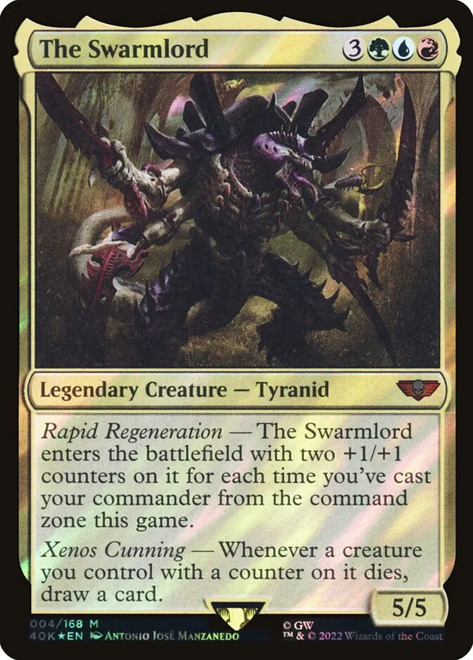 2022 Warhammer 40,000 Commander The Swarmlord mythic #4 mythic card image