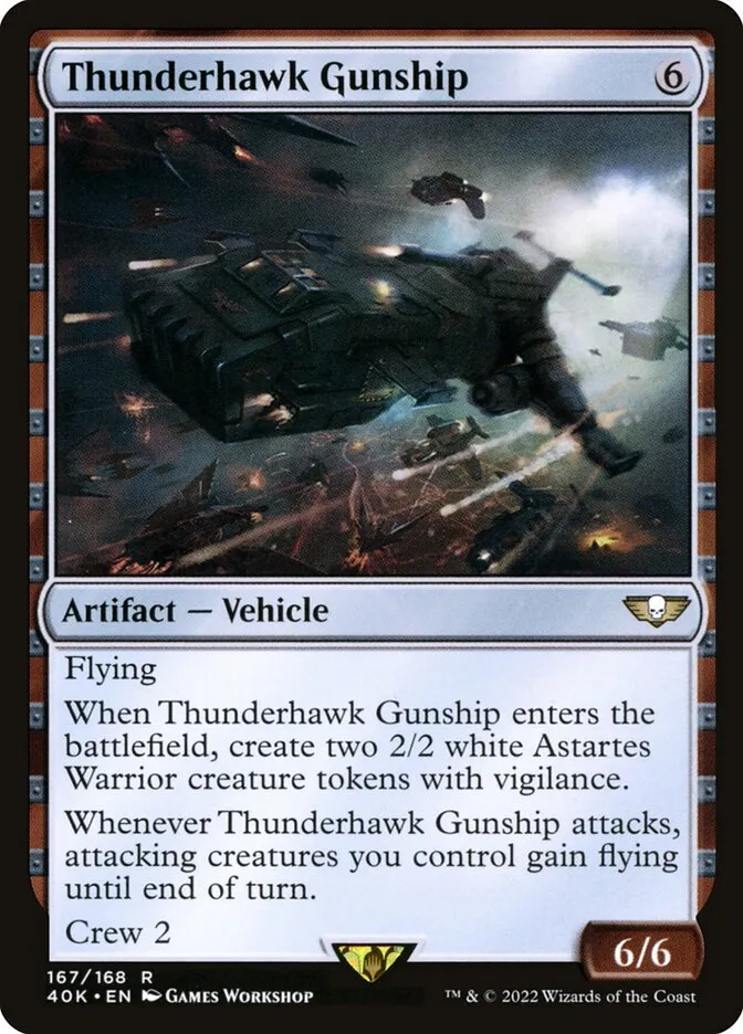 2022 Warhammer 40,000 Commander Thunderhawk Gunship #167 rare card image