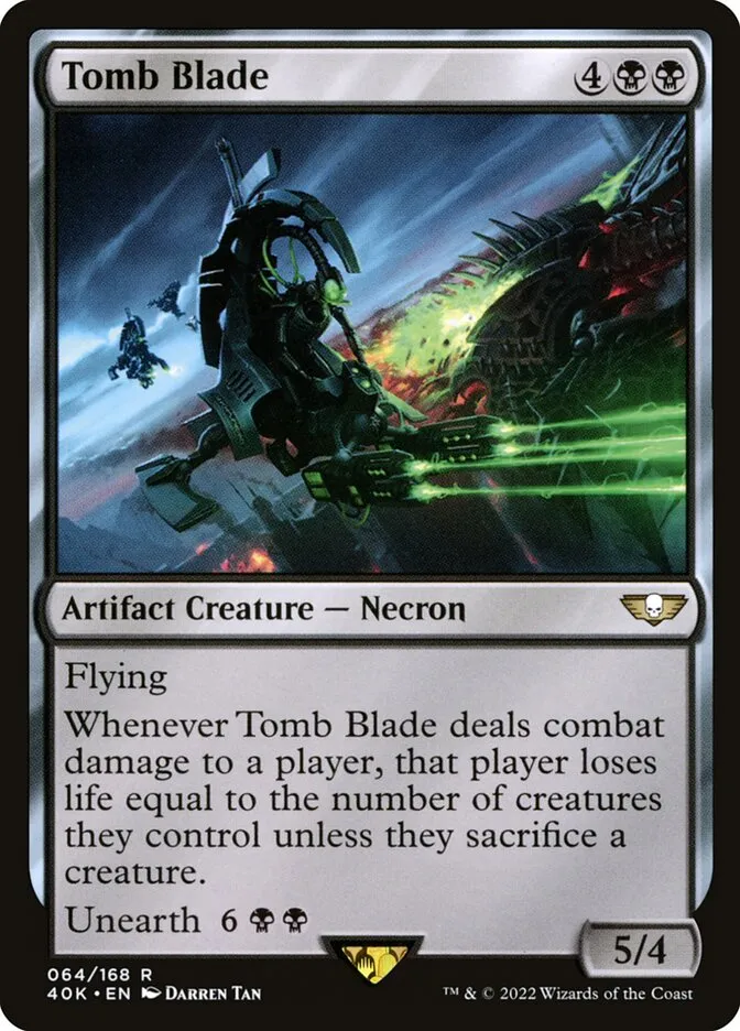2022 Warhammer 40,000 Commander Tomb Blade #64 rare card image