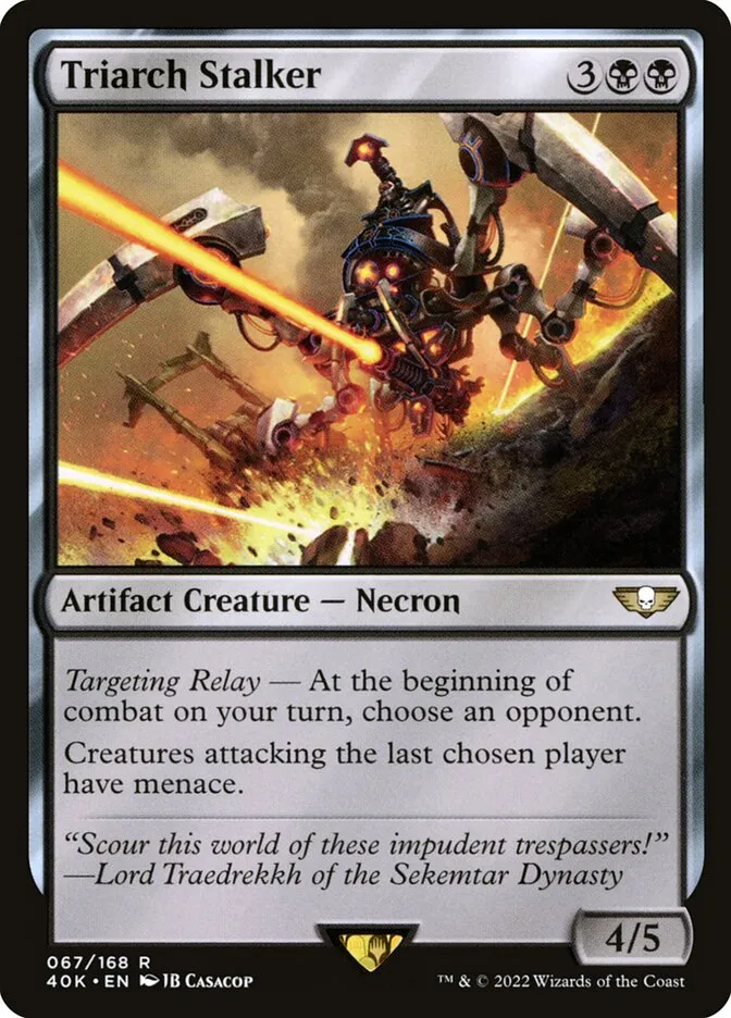 2022 Warhammer 40,000 Commander Triarch Stalker #67 rare card image
