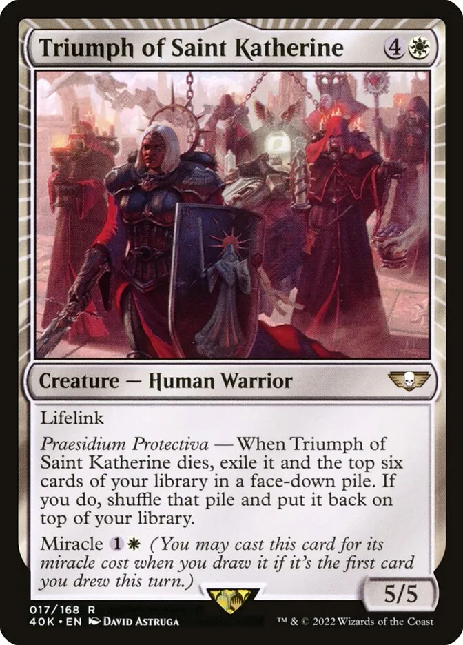 2022 Warhammer 40,000 Commander Triumph of Saint Katherine rare #17 rare card image