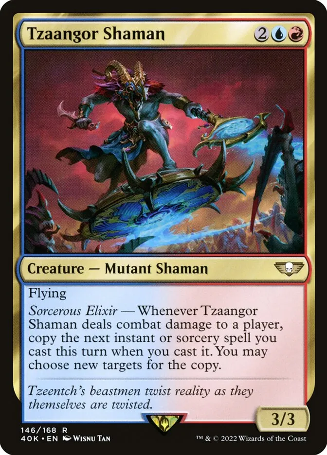 2022 Warhammer 40,000 Commander Tzaangor Shaman #146 rare card image