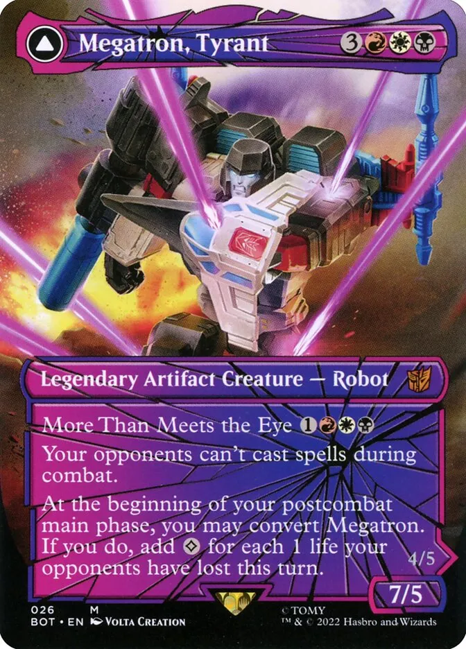 2022 Transformers Megatron, Tyrant // Megatron, Destructive Force [Foil] mythic #26 mythic card image