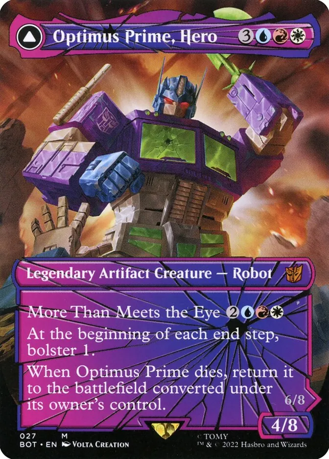 2022 Transformers Optimus Prime, Hero // Optimus Prime, Autobot Leader [Foil] mythic #27 mythic card image