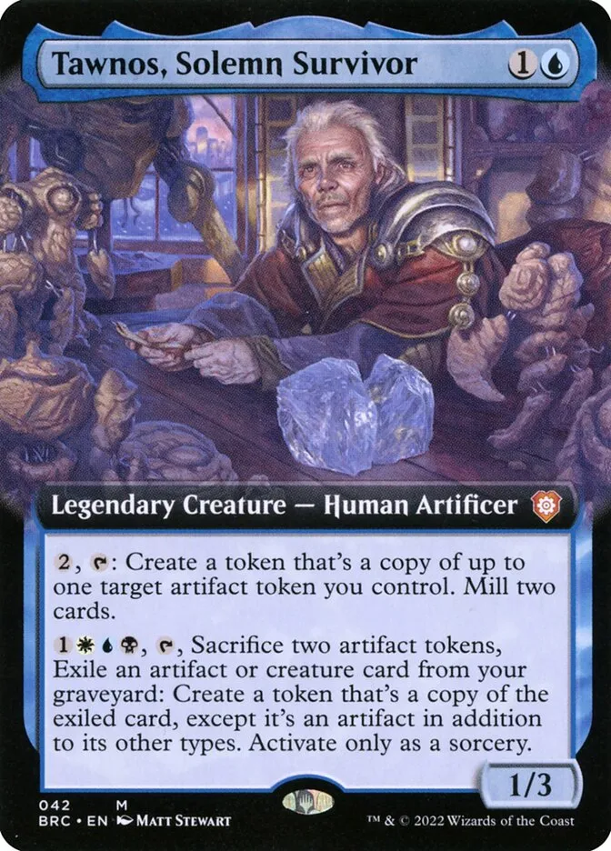 2022 The Brothers' War Commander Tawnos, Solemn Survivor mythic #42 mythic card image