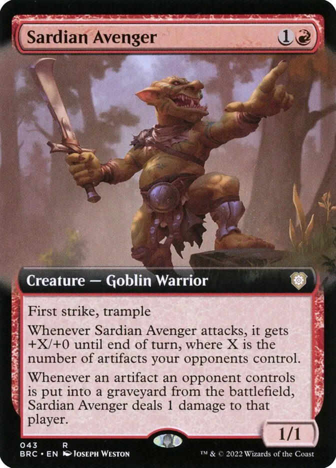 2022 The Brothers' War Commander Sardian Avenger rare #43 rare card image