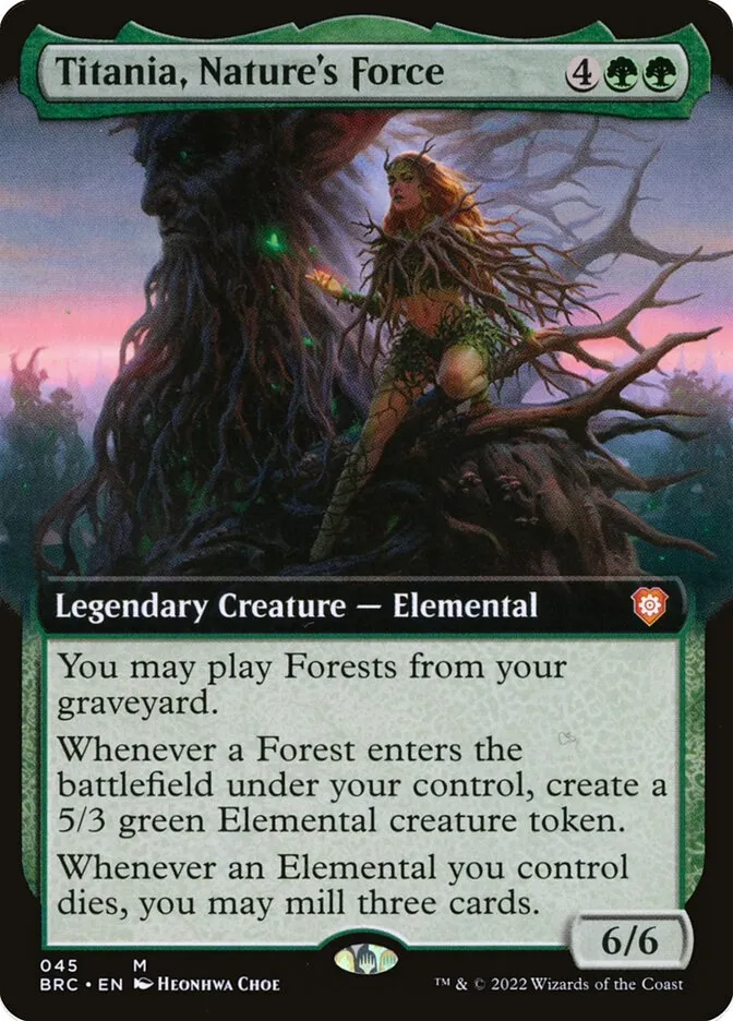 2022 The Brothers' War Commander Titania, Nature's Force mythic #45 mythic card image