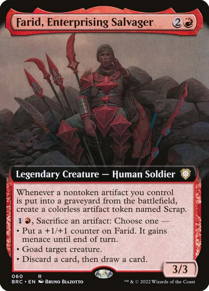 2022 The Brothers' War Commander Farid, Enterprising Salvager rare #60 rare card image