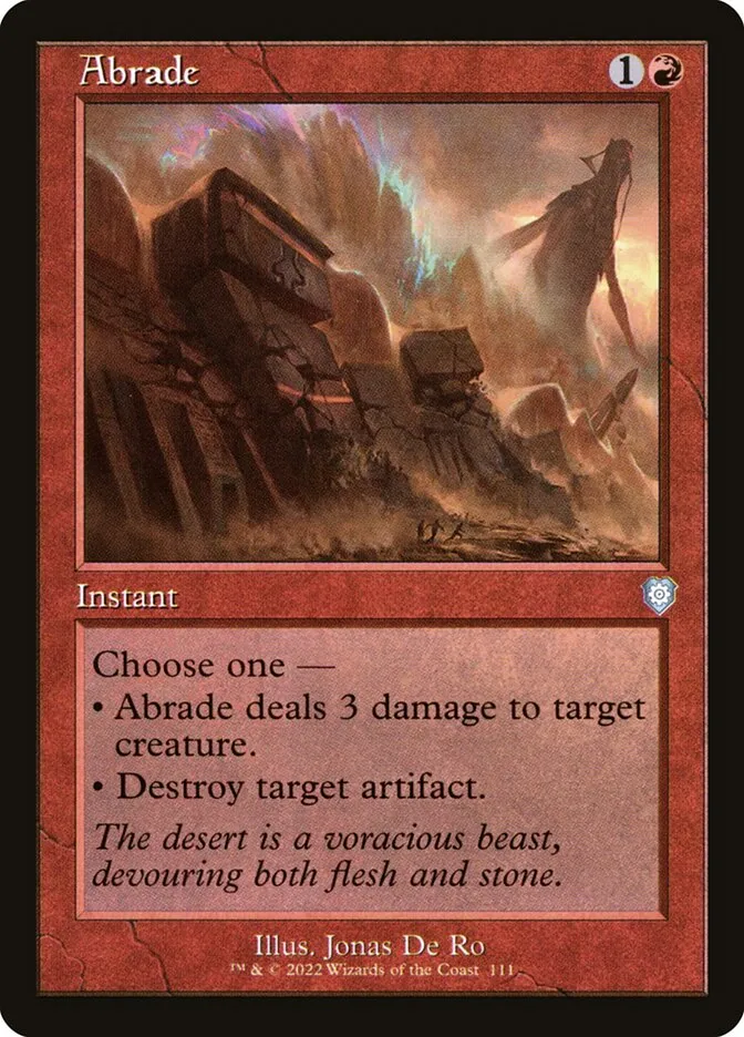 2022 The Brothers' War Commander Abrade #111 uncommon card image