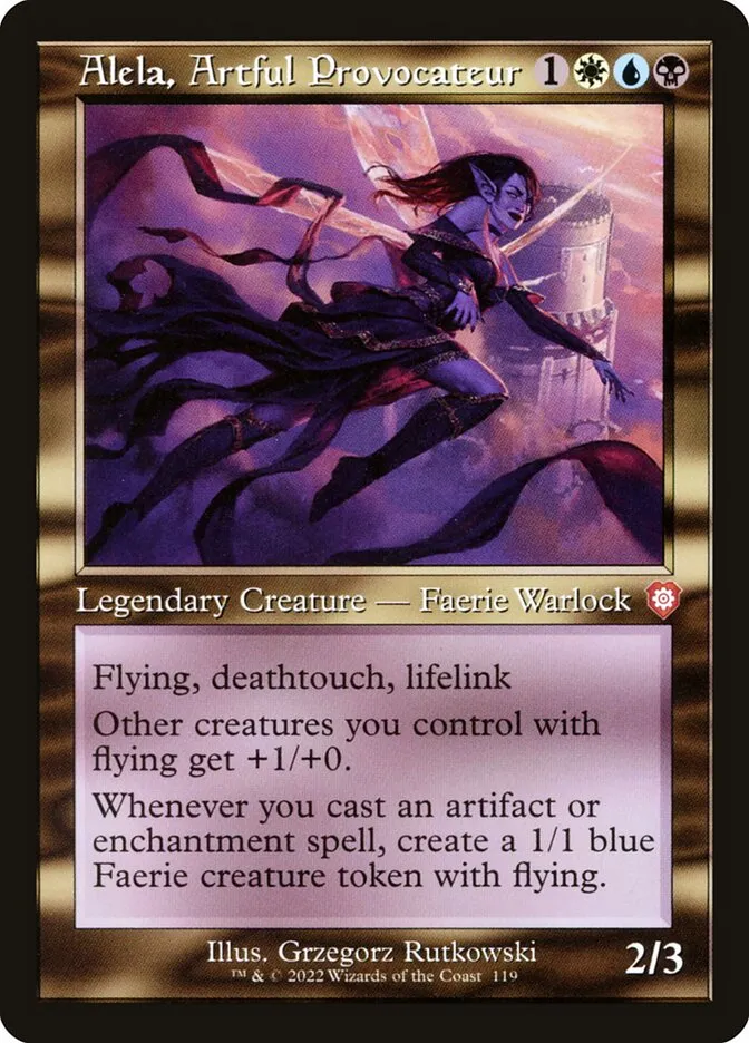 2022 The Brothers' War Commander Alela, Artful Provocateur #119 mythic card image