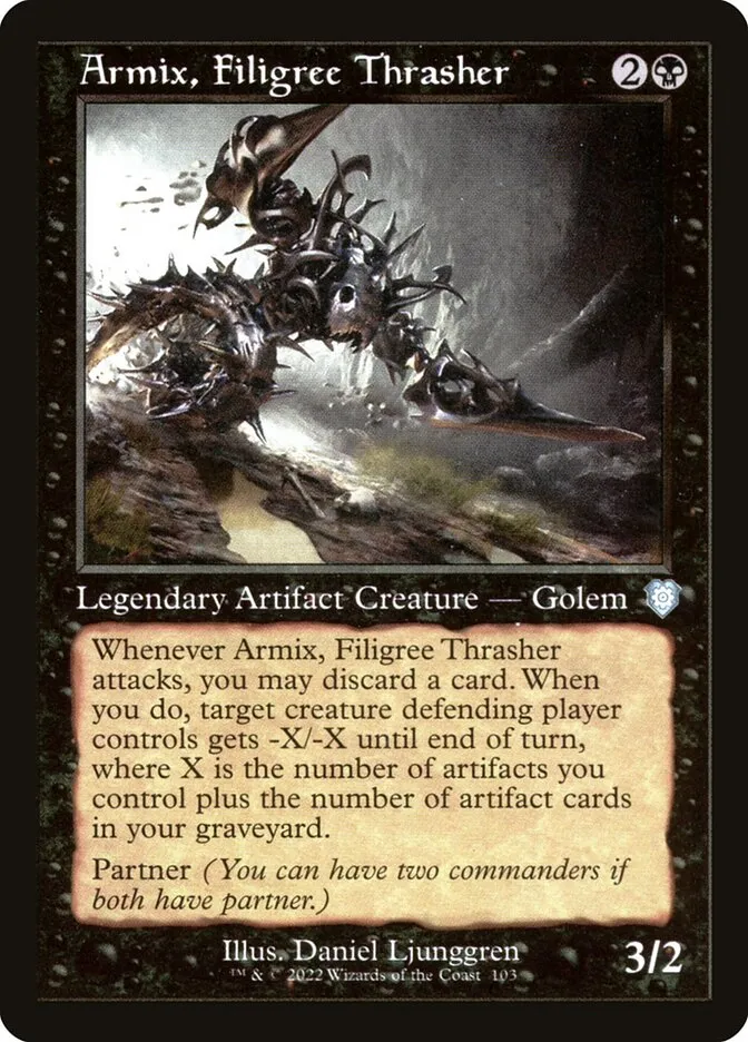 2022 The Brothers' War Commander Armix, Filigree Thrasher uncommon #103 uncommon card image