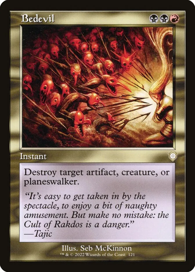 2022 The Brothers' War Commander Bedevil #121 rare card image