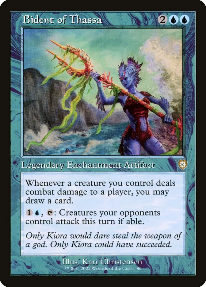 2022 The Brothers' War Commander Bident of Thassa rare #80 rare card image
