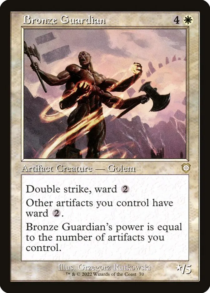 2022 The Brothers' War Commander Bronze Guardian rare #70 rare card image