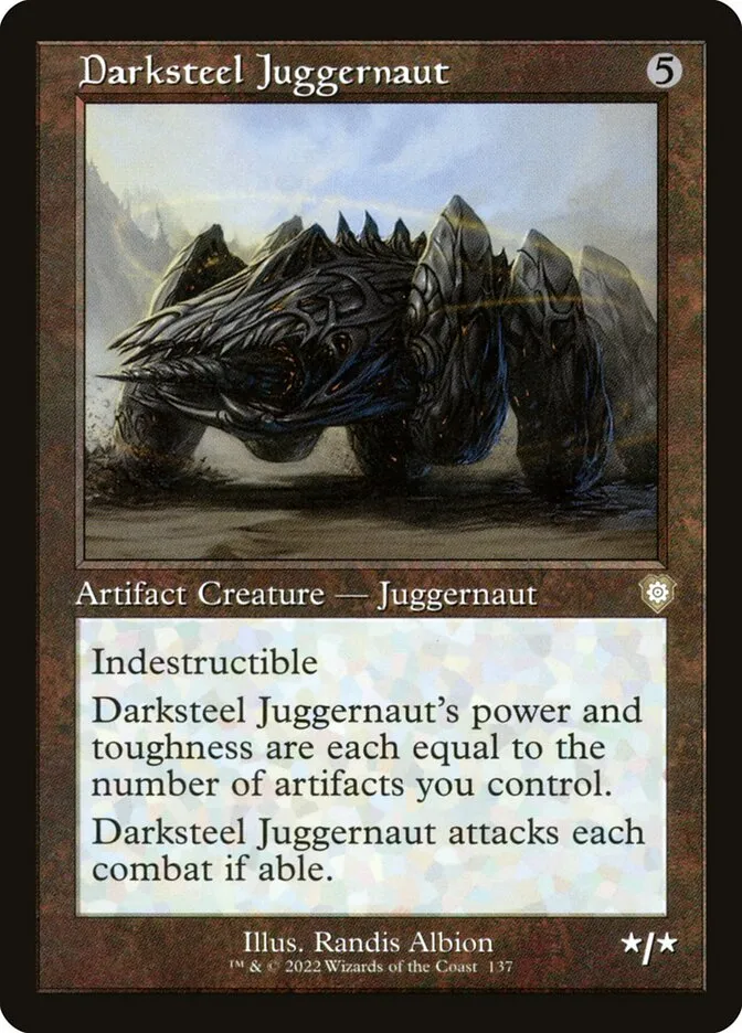 2022 The Brothers' War Commander Darksteel Juggernaut #137 rare card image
