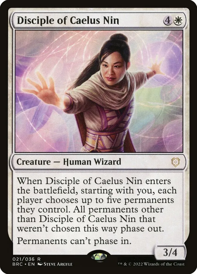2022 The Brothers' War Commander Disciple of Caelus Nin rare #21 rare card image