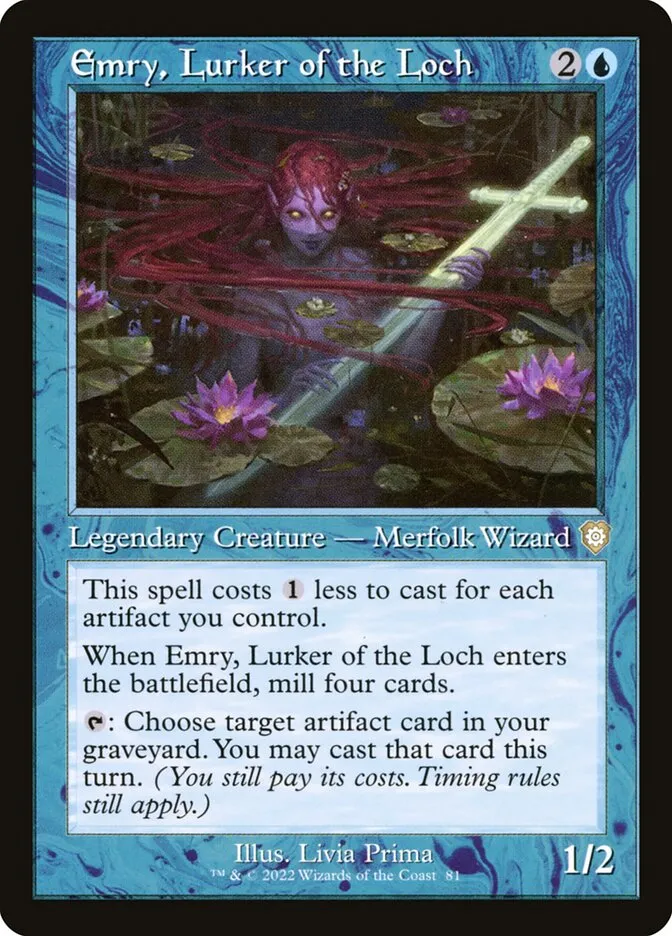 2022 The Brothers' War Commander Emry, Lurker of the Loch rare #81 rare card image