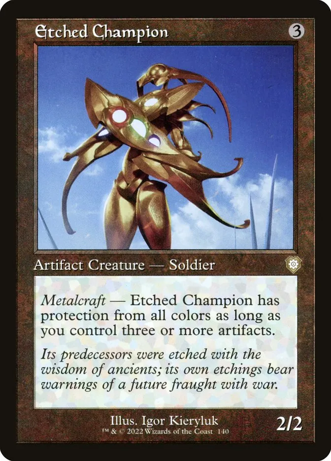 2022 The Brothers' War Commander Etched Champion #140 rare card image