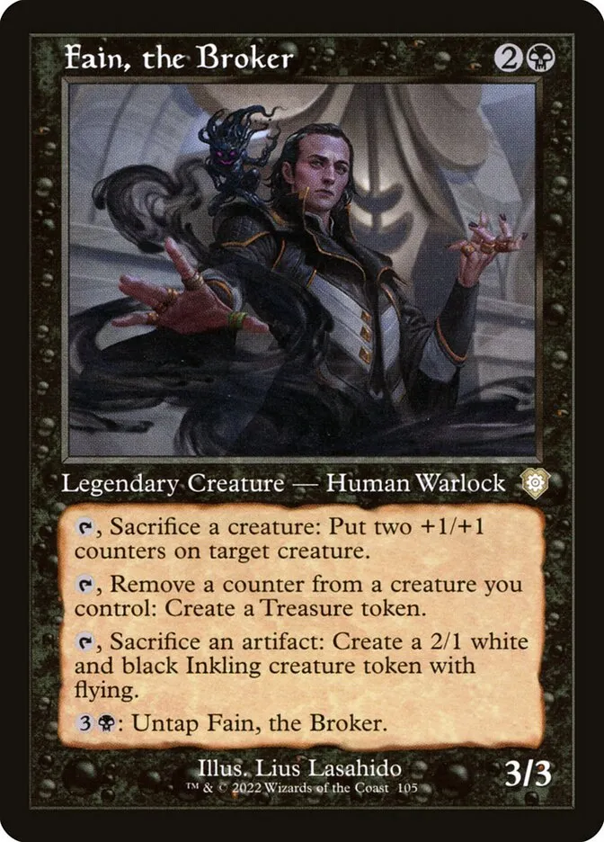 2022 The Brothers' War Commander Fain, the Broker rare #105 rare card image