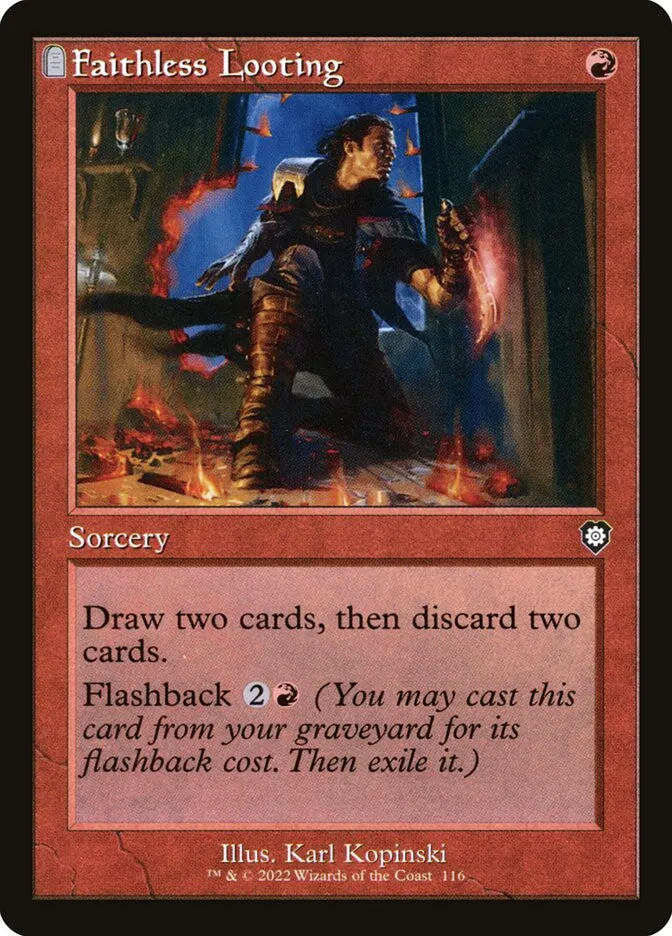 2022 The Brothers' War Commander Faithless Looting #116 common card image