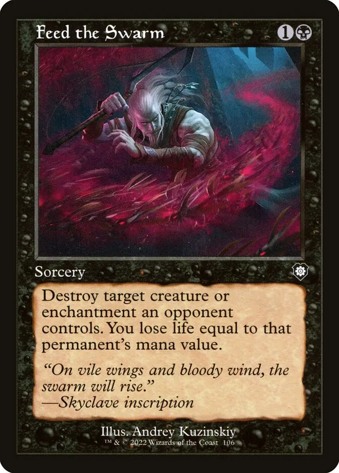 2022 The Brothers' War Commander Feed the Swarm common #106 common card image