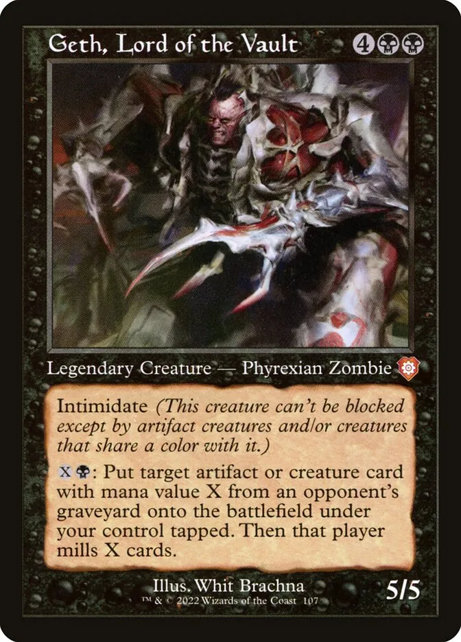 2022 The Brothers' War Commander Geth, Lord of the Vault #107 mythic card image