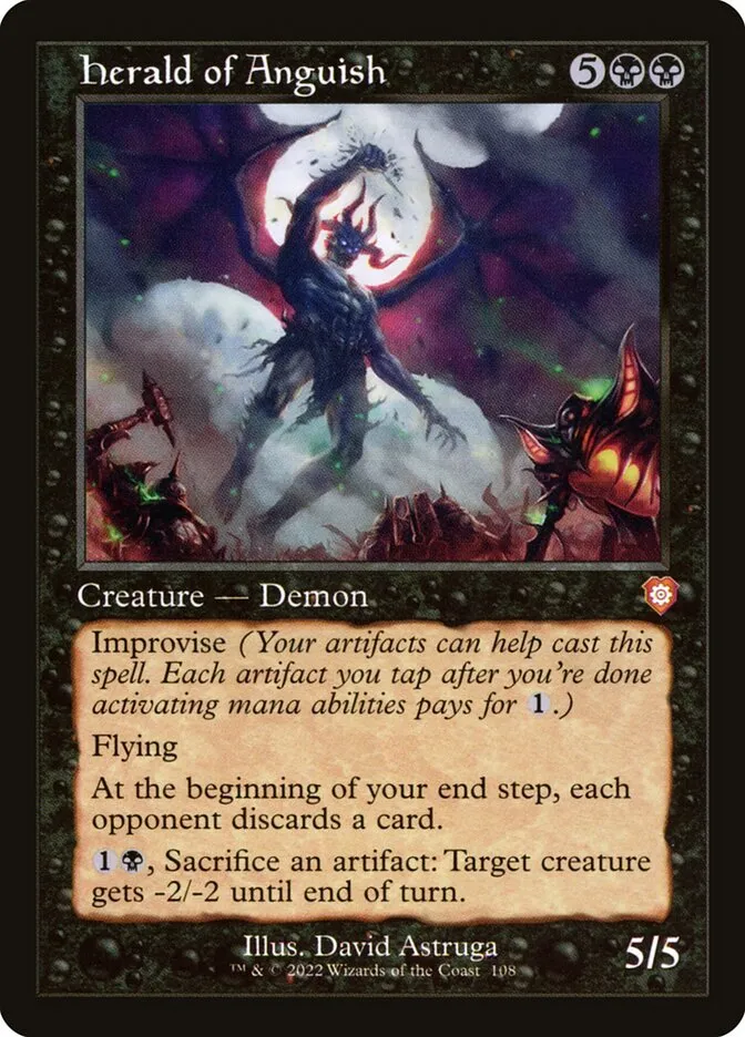 2022 The Brothers' War Commander Herald of Anguish #108 mythic card image