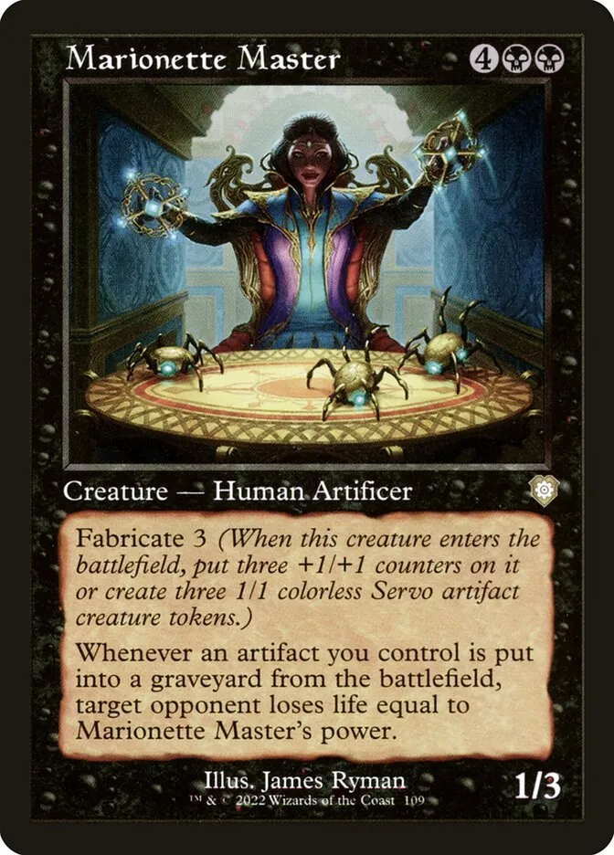 2022 The Brothers' War Commander Marionette Master #109 rare card image