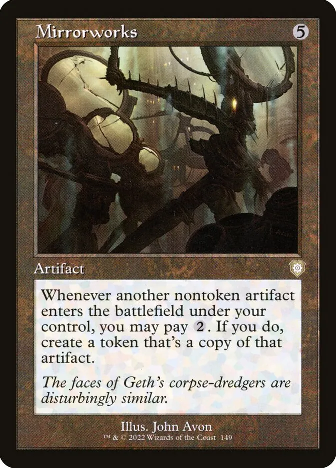 2022 The Brothers' War Commander Mirrorworks #149 rare card image