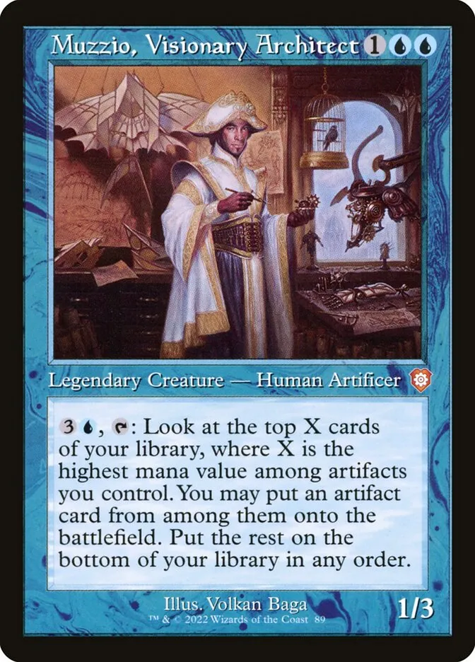 2022 The Brothers' War Commander Muzzio, Visionary Architect mythic #89 mythic card image