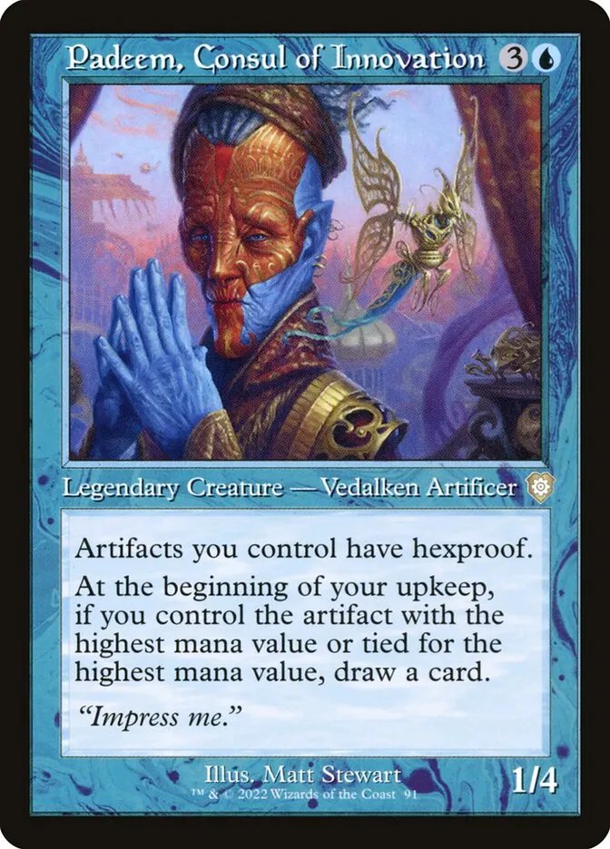 2022 The Brothers' War Commander Padeem, Consul of Innovation #91 rare card image