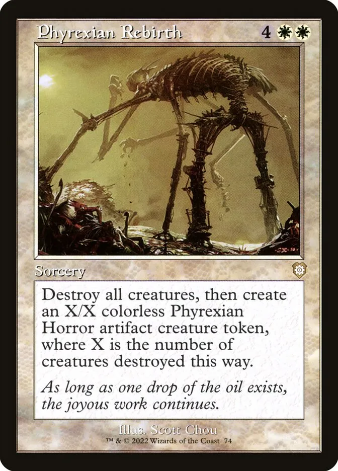 2022 The Brothers' War Commander Phyrexian Rebirth rare #74 rare card image