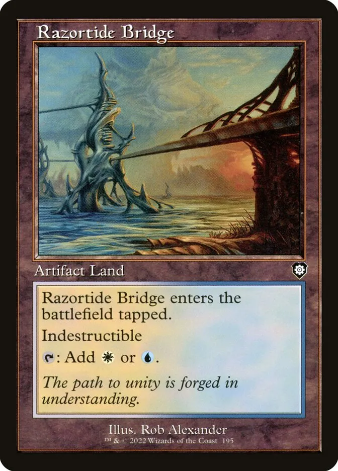 2022 The Brothers' War Commander Razortide Bridge #195 common card image