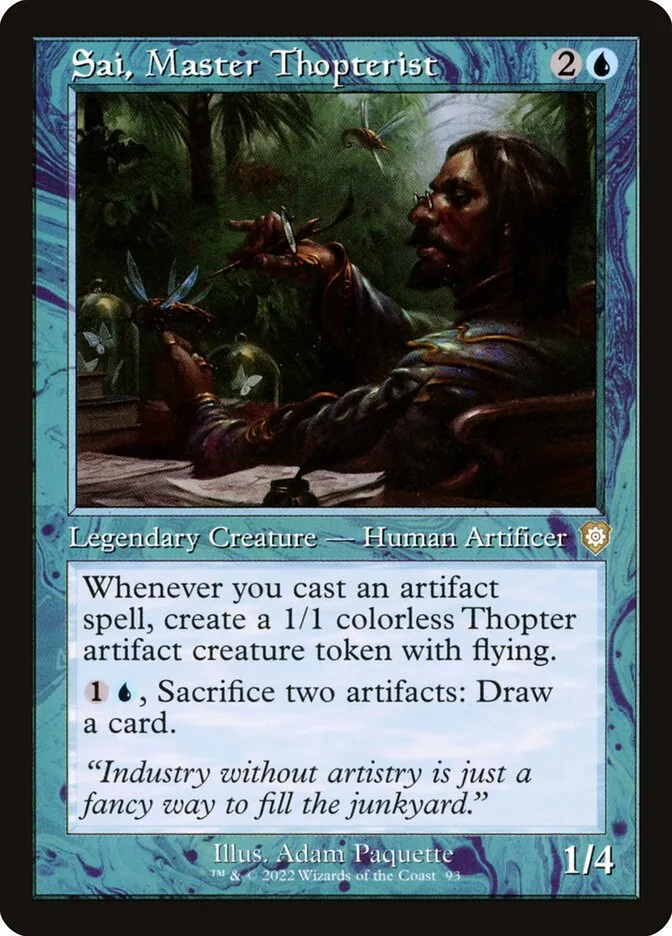2022 The Brothers' War Commander Sai, Master Thopterist #93 rare card image