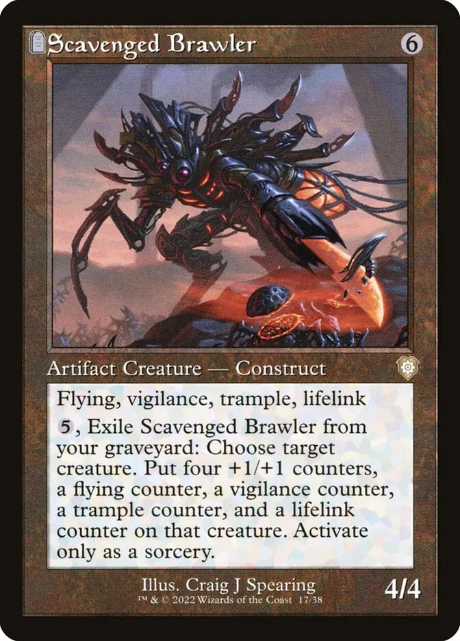 2022 The Brothers' War Commander Scavenged Brawler rare #17 rare card image