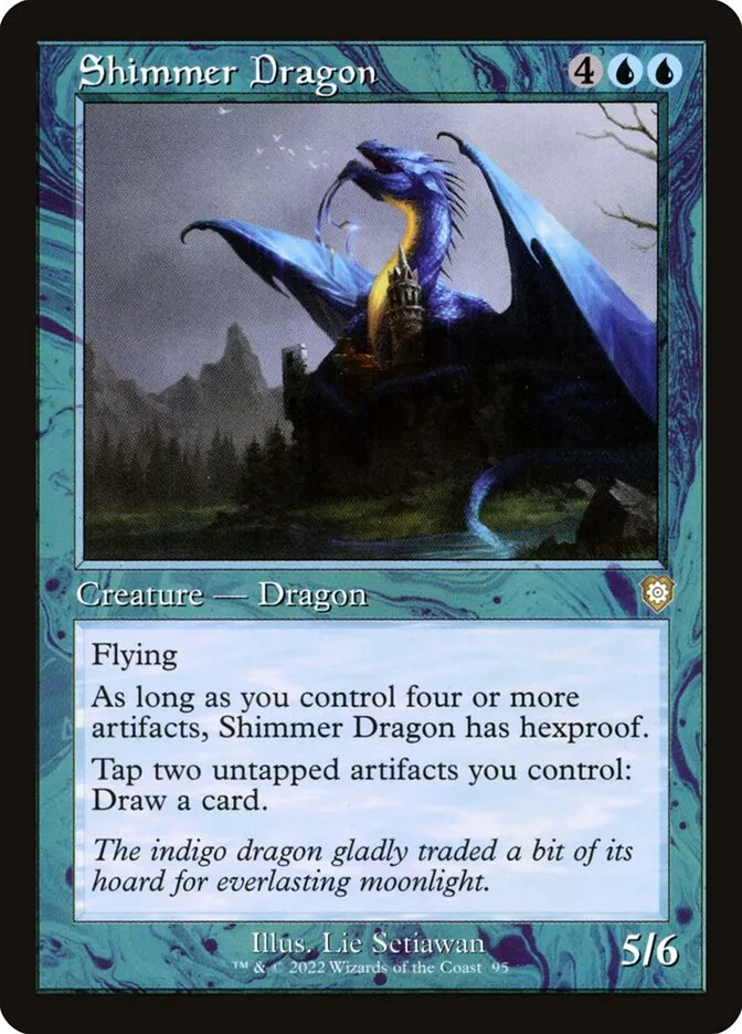2022 The Brothers' War Commander Shimmer Dragon #95 rare card image