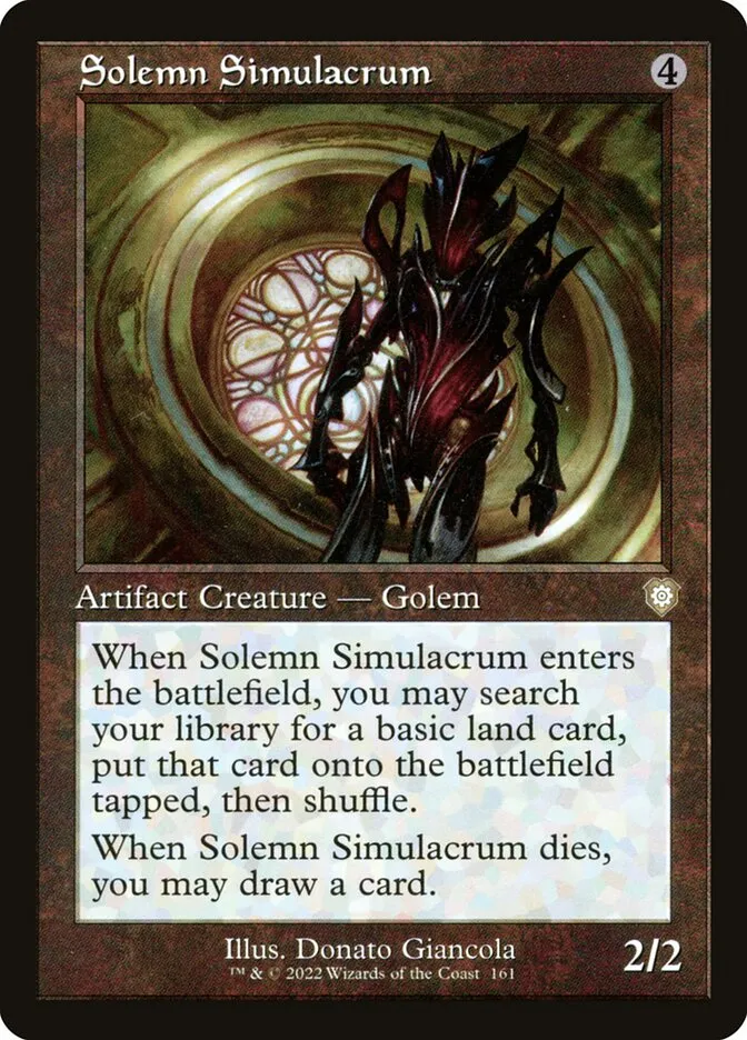 2022 The Brothers' War Commander Solemn Simulacrum #161 rare card image