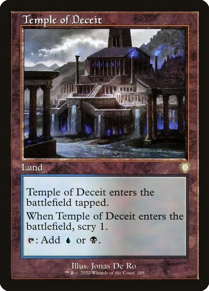 2022 The Brothers' War Commander Temple of Deceit #205 rare card image