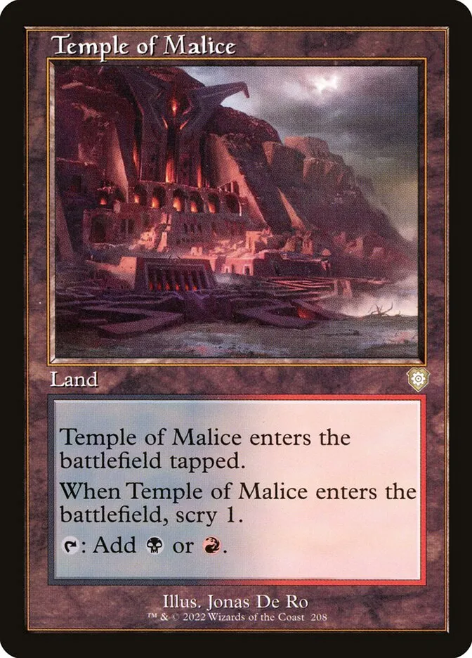 2022 The Brothers' War Commander Temple of Malice #208 rare card image