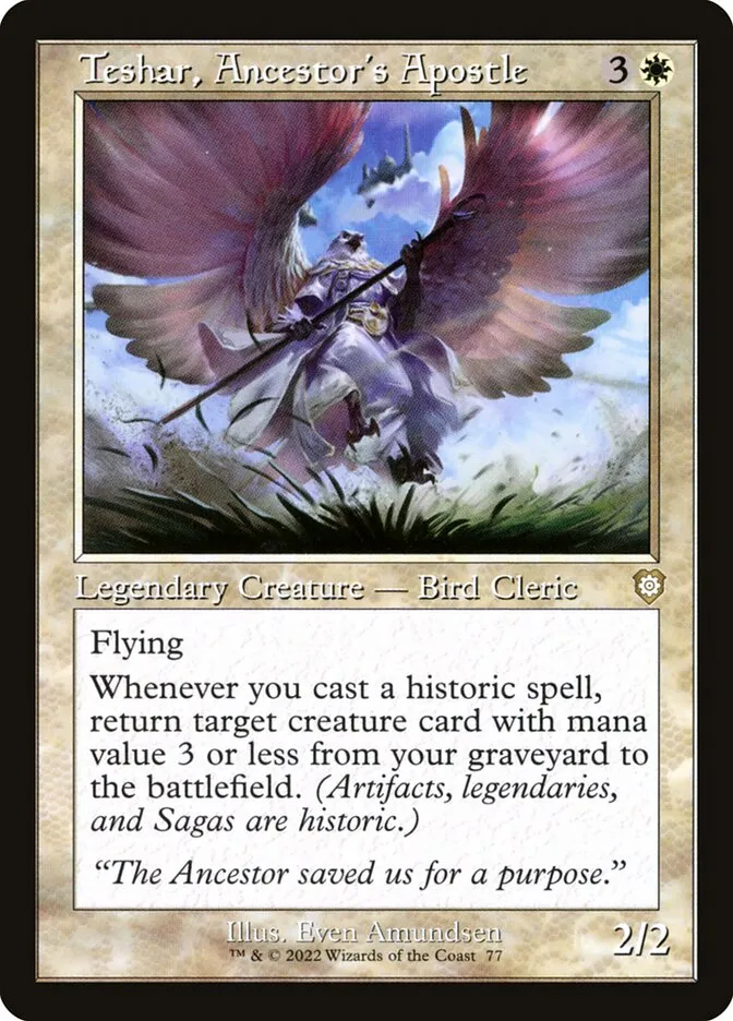 2022 The Brothers' War Commander Teshar, Ancestor's Apostle rare #77 rare card image
