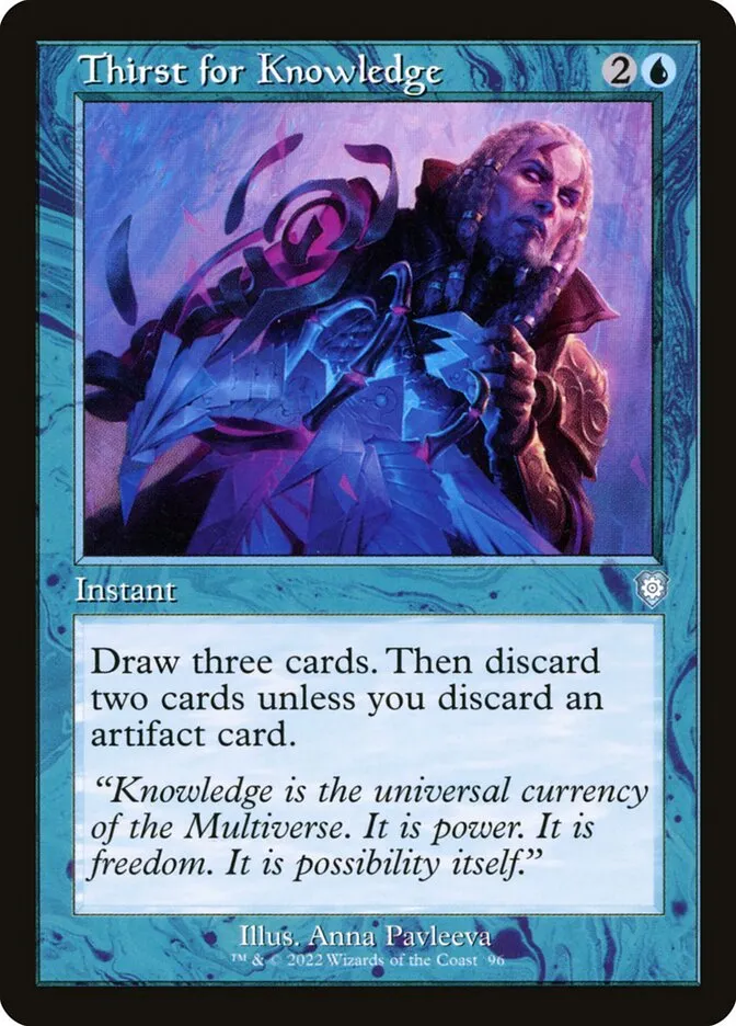 2022 The Brothers' War Commander Thirst for Knowledge uncommon #96 uncommon card image