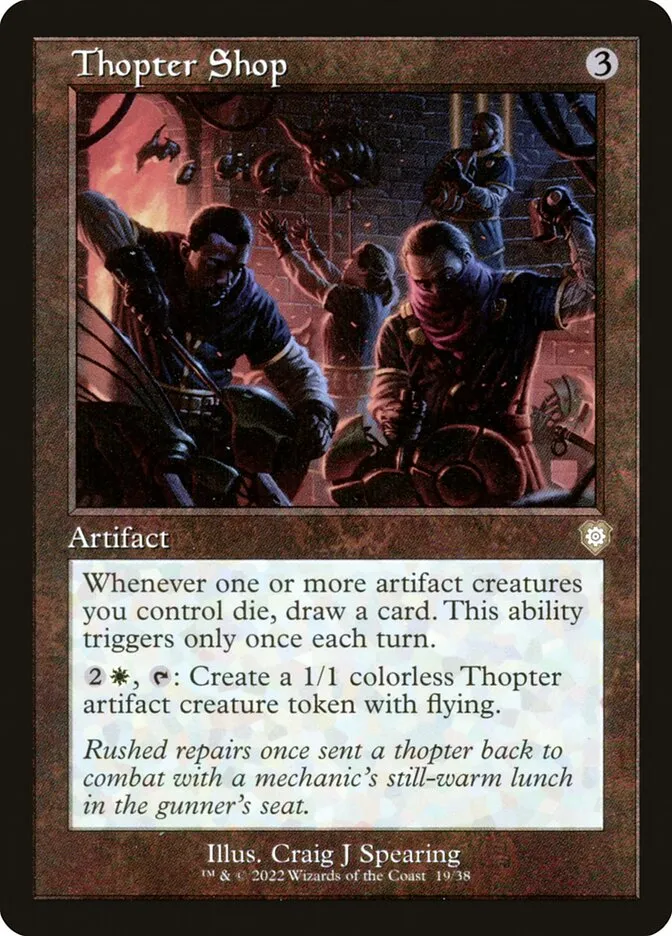 2022 The Brothers' War Commander Thopter Shop rare #19 rare card image