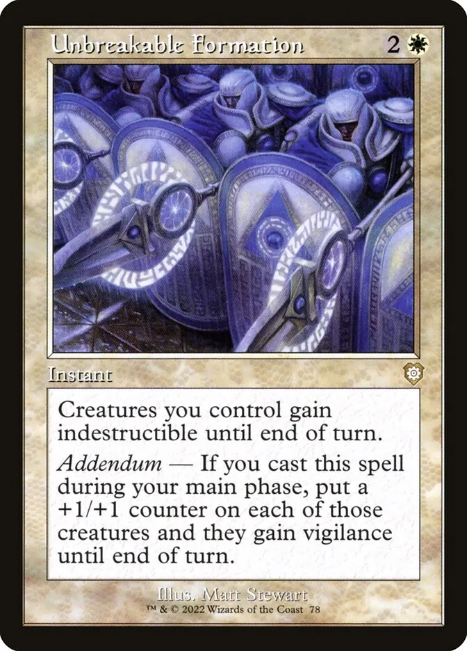 2022 The Brothers' War Commander Unbreakable Formation rare #78 rare card image