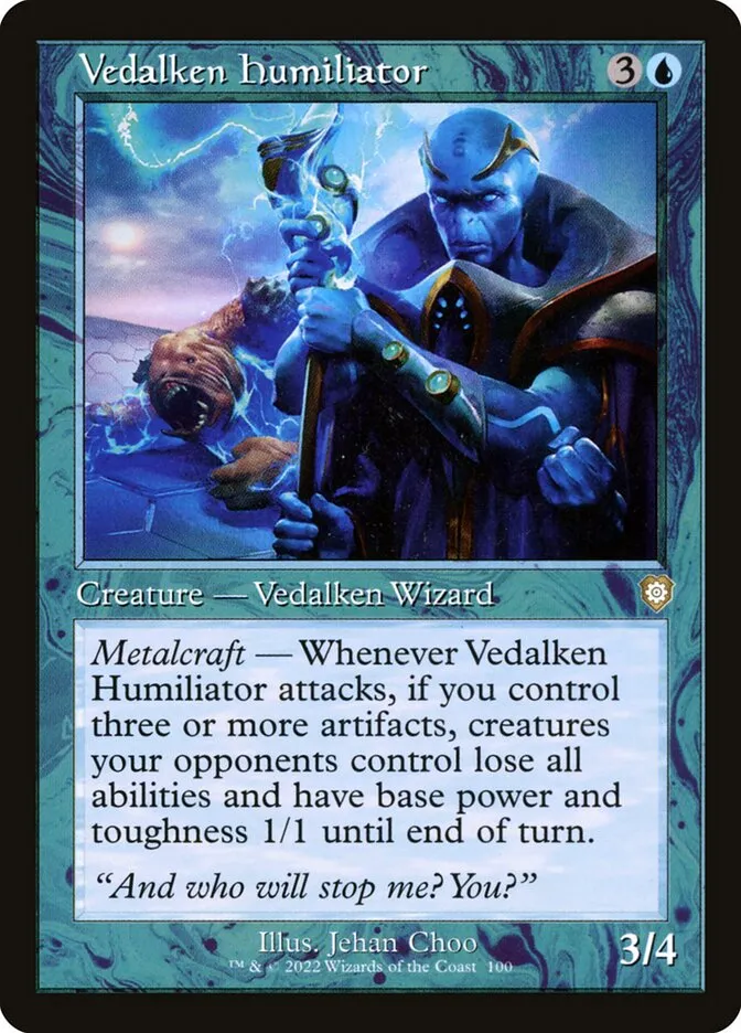 2022 The Brothers' War Commander Vedalken Humiliator rare #100 rare card image
