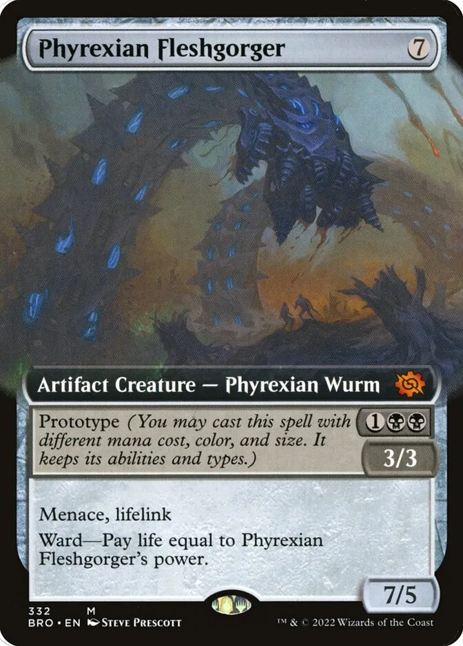 2022 The Brothers' War Phyrexian Fleshgorger #332 mythic card image