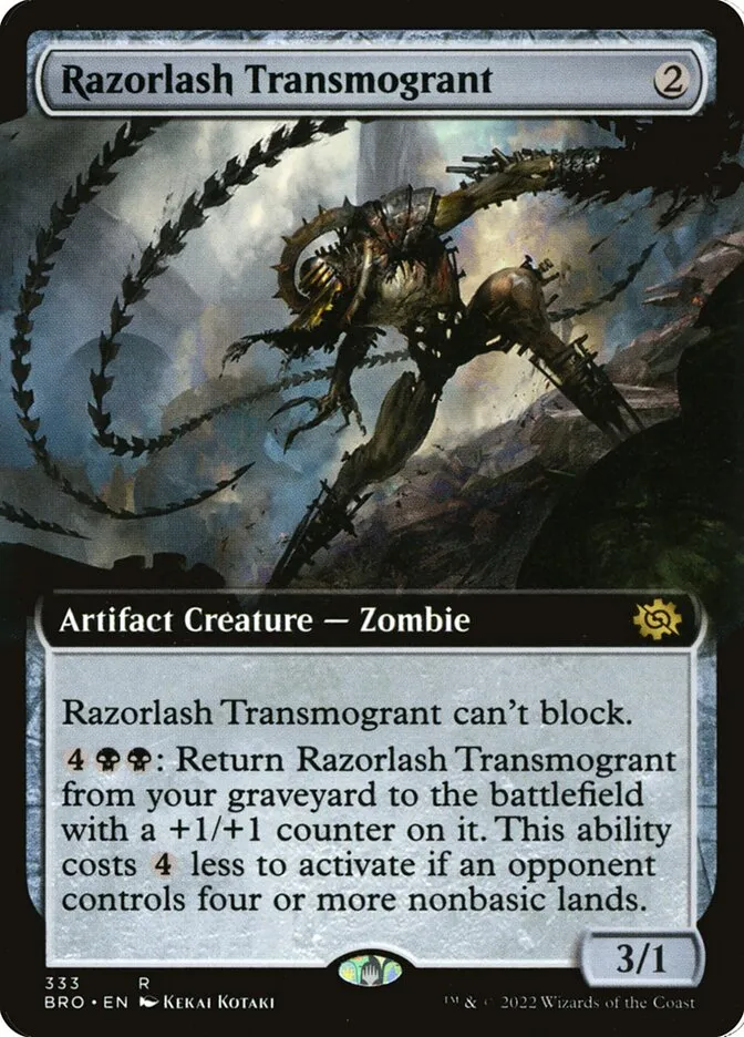 2022 The Brothers' War Razorlash Transmogrant #333 rare card image
